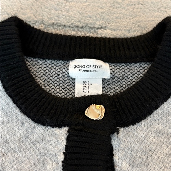 Song of Style Black and Gray Knit Cardigan - Picture 2 of 5